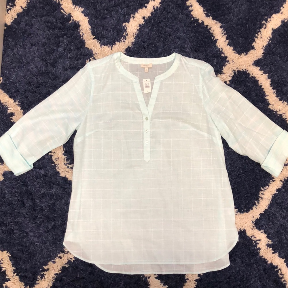 Talbots Women’s Teal Three Button Blouse